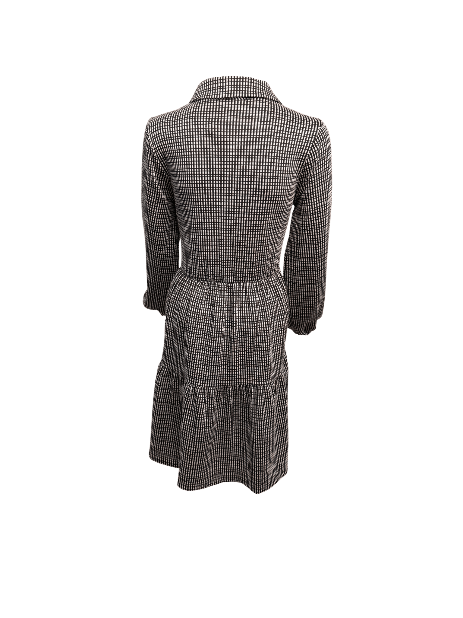 Black and White Collared Gingham Mini Dress - Clove & Ivy