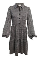 Black and White Collared Gingham Mini Dress - Clove & Ivy