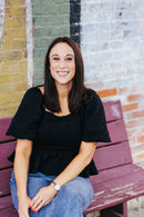 Black Balloon Sleeve Jacquard Top - Clove & Ivy