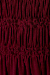 BURGANDY ROUND NECK LONG SLEEVE SMOCKED TOP - Clove & Ivy