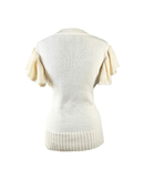 Off - White Cable Knit Short Flutter Sleeve Sweater - Clove & Ivy