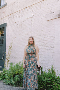 Autumn Floral Halter Neck Maxi Dress - Clove & Ivy