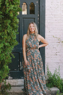 Autumn Floral Halter Neck Maxi Dress - Clove & Ivy