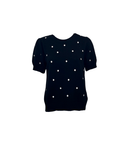 PUFF SHORT SLEEVE POLKA DOT SWEATER - PLUM, BLACK & HUNTER GREEN - Clove & Ivy