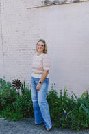 Ivory Short Sleeve Floral Knit Sweater - Clove & Ivy