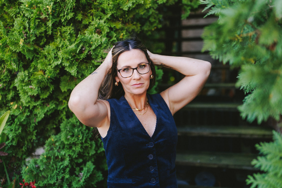 Navy Button Down Corduroy Vest