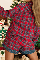 PLAID CHRISTMAS PAJAMAS 2 PC SHORTS AND SHIRT SET - Clove & Ivy