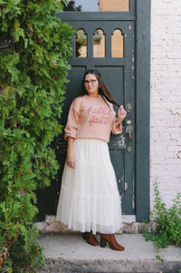 Cozy Embroidered Hello Fall Knit Crewneck Sweater - Clove & Ivy