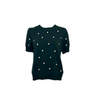 PUFF SHORT SLEEVE POLKA DOT SWEATER - PLUM, BLACK & HUNTER GREEN - Clove & Ivy