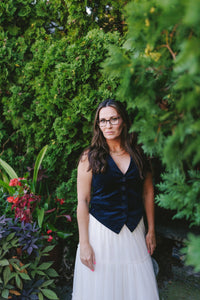 Navy Button Down Corduroy Vest - Clove & Ivy