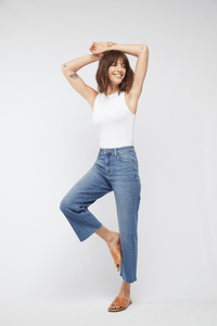 Aberdeen Ankle Crop High Rise Jean, Vintage Worn - Clove & Ivy