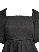 Black Balloon Sleeve Jacquard Top - Clove & Ivy