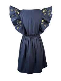 Navy Midnight Bloom Poplin Mini Dress - Clove & Ivy