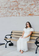 Off - White Cable Knit Short Flutter Sleeve Sweater - Clove & Ivy