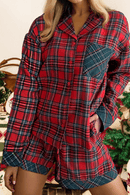 PLAID CHRISTMAS PAJAMAS 2 PC SHORTS AND SHIRT SET - Clove & Ivy