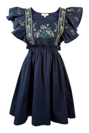 Navy Midnight Bloom Poplin Mini Dress - Clove & Ivy