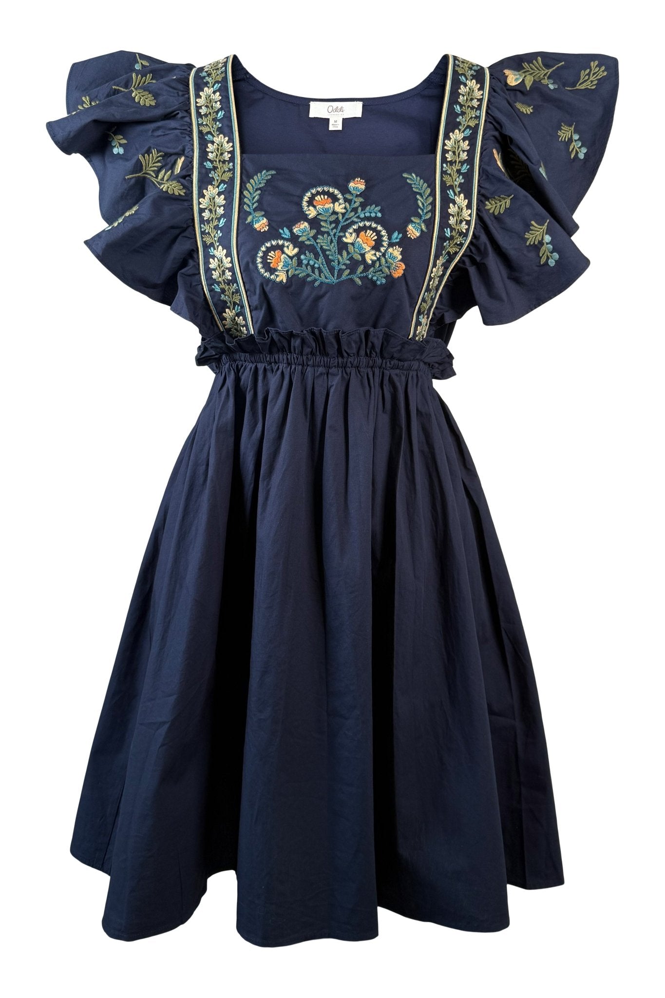 Navy Midnight Bloom Poplin Mini Dress