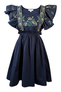 Navy Midnight Bloom Poplin Mini Dress - Clove & Ivy