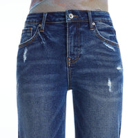 HIGH RISE MOM JEANS WITH FINISHED HEM - BLUEBELL WASH - Clove & Ivy