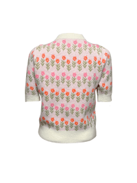 Ivory Short Sleeve Floral Knit Sweater - Clove & Ivy