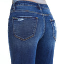 HIGH RISE MOM JEANS WITH FINISHED HEM - BLUEBELL WASH - Clove & Ivy
