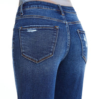 HIGH RISE MOM JEANS WITH FINISHED HEM - BLUEBELL WASH - Clove & Ivy