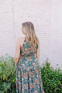 Autumn Floral Halter Neck Maxi Dress - Clove & Ivy